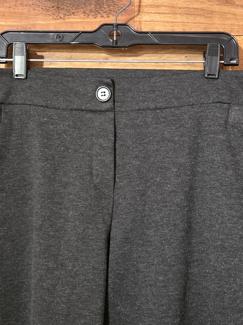 Charcoal Gray Career Straight Leg Dress Pants Women's Plus Size 18W Stretch Knit